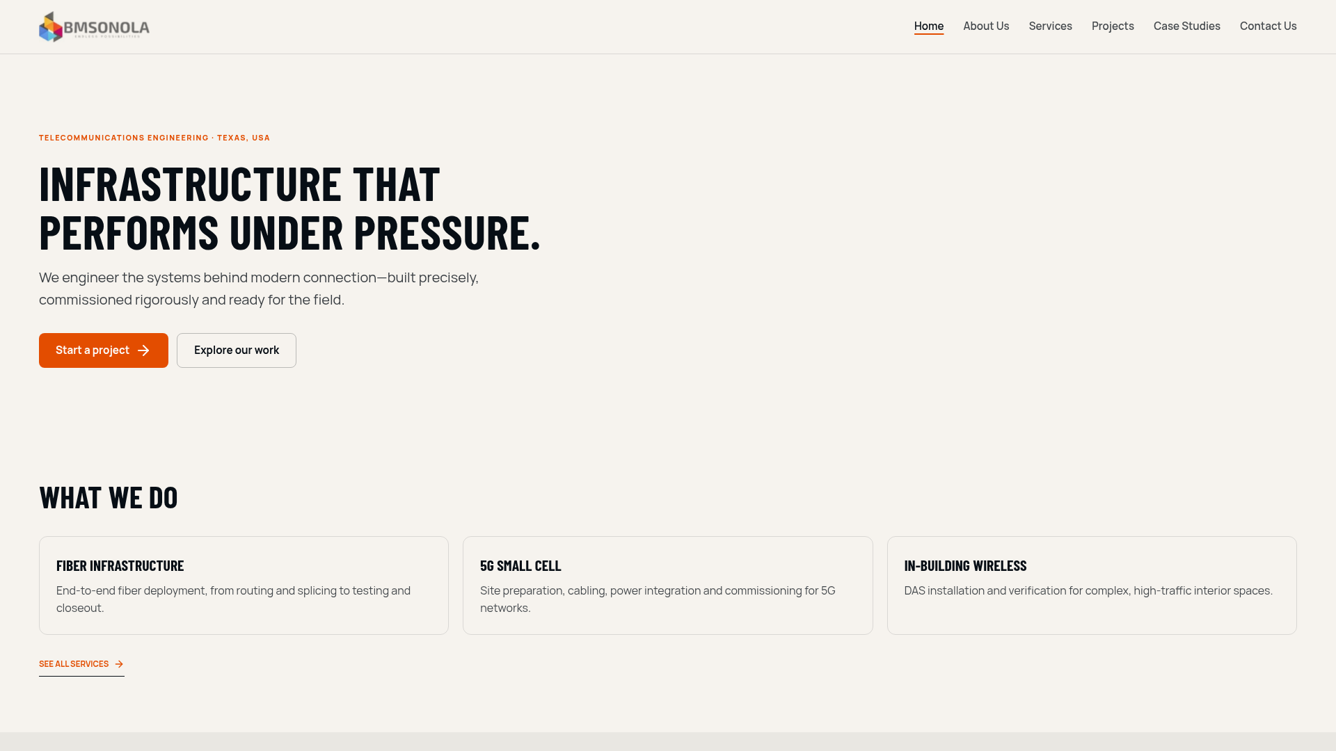BM Sonola website homepage